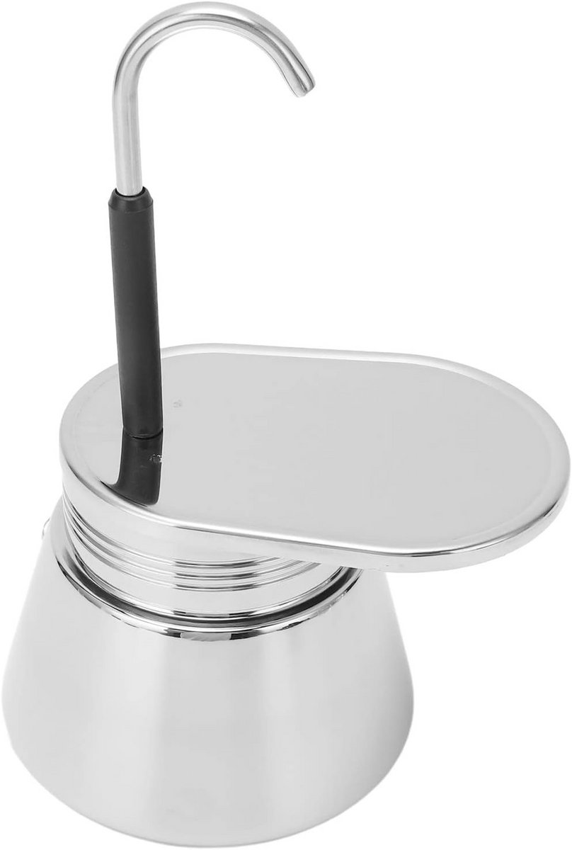 RVS Mokkapot voor Espresso op Gasfornuis of Inductie - Compact Koffiezetapparaat voor Thuis en Camping