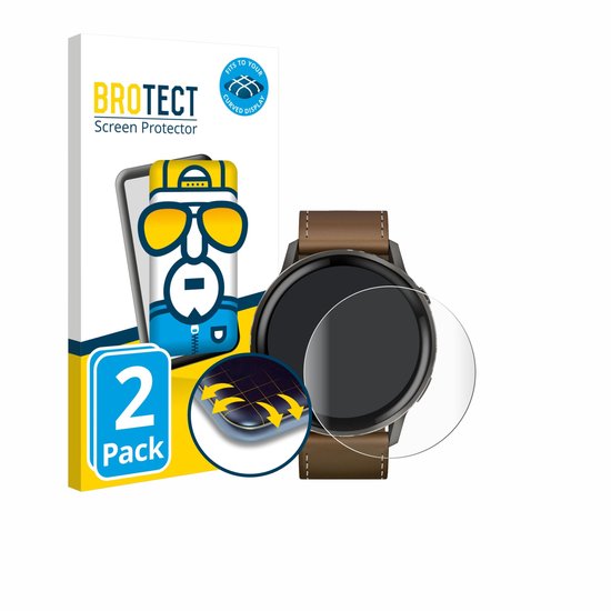 Protection d'écran BROTECT pour Garmin Venu 4 (45 mm) - Lot de 2. Film transparent à couverture complète.