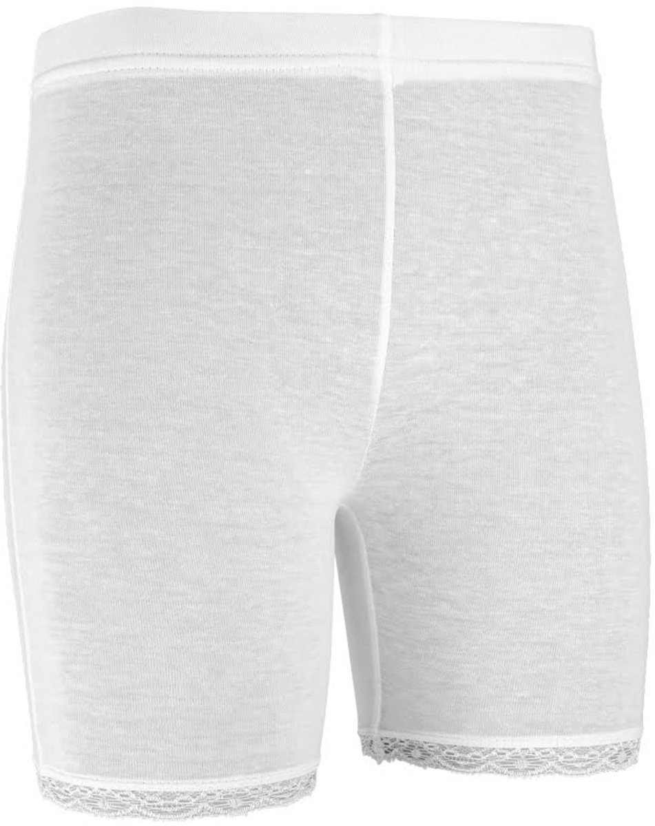 short legging van katoen met kanten rand – White – 122-128
