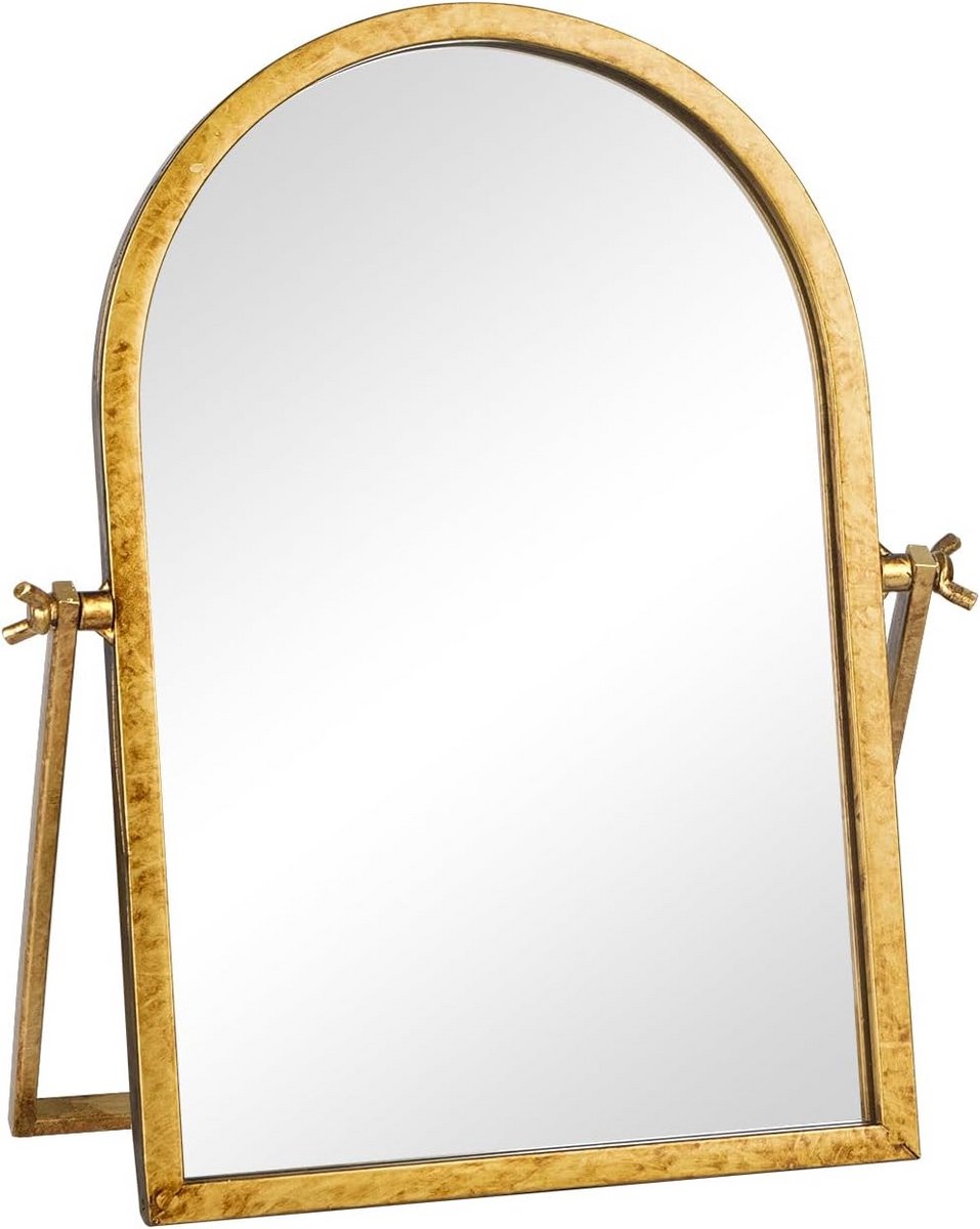 Vintage Make-up Spiegel, Antiek Gouden Kaptafel Spiegel Staand