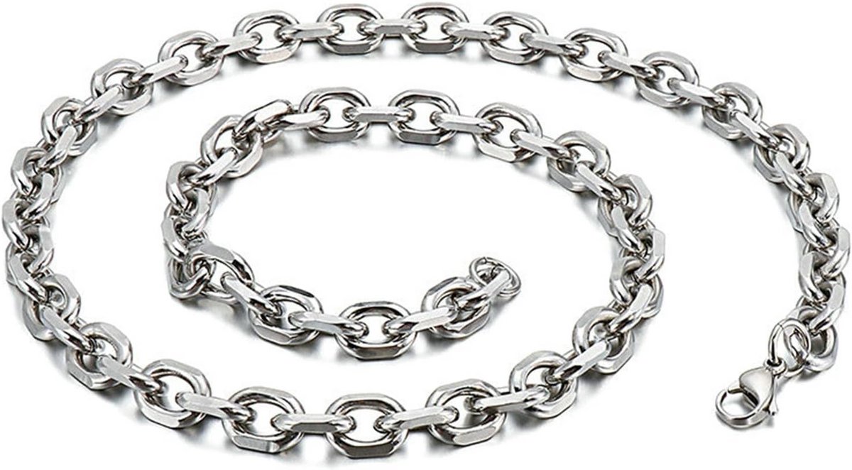 Heren Ketting Roestvrij Staal Zilver Anker--Partnerketting 2-11mm Verkrijgbaar in Lengtes 45-71cm