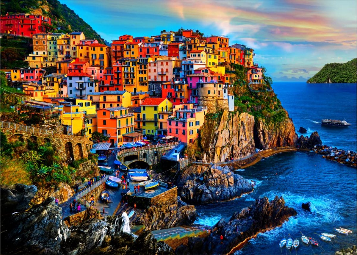 1000 Stukken Puzzel Italië Cinque Terre - Anti-Glare & Zachte Afwerking