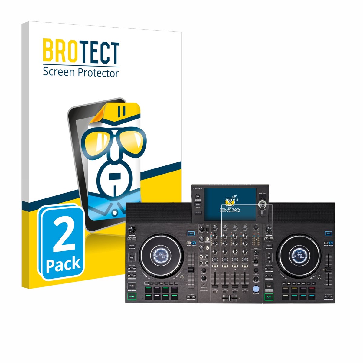 BROTECT - Screenprotector voor Denon DJ SC LIVE 4 - Folie Beschermfolie transparant 2 Stuks