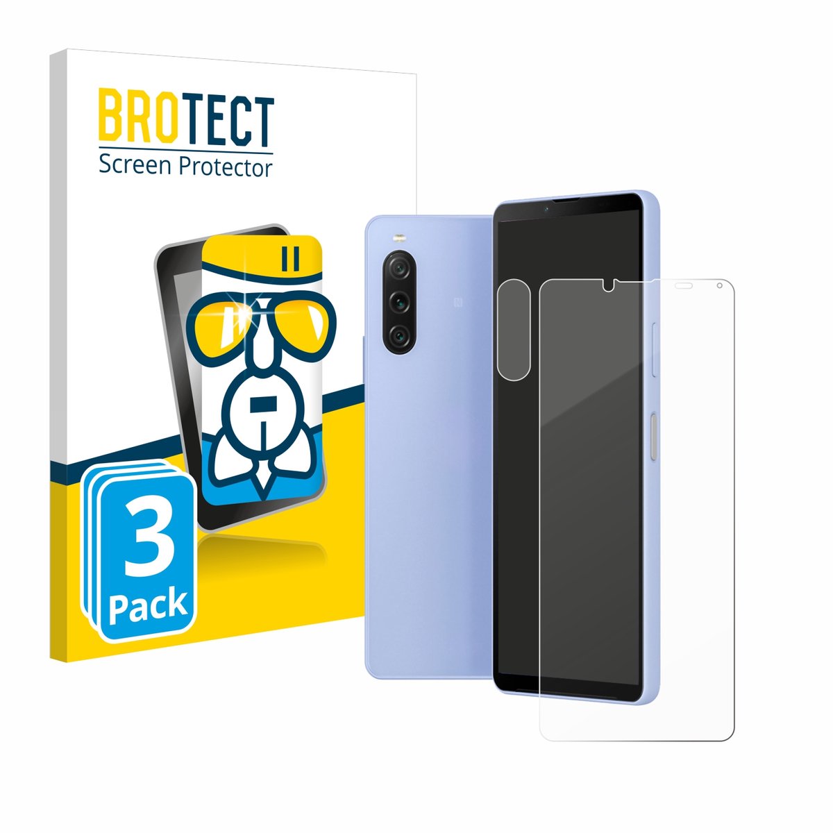 Screenprotector 3 Stuks voor Sony Xperia 10 V (Voor+Camera) Beschermglas transparant