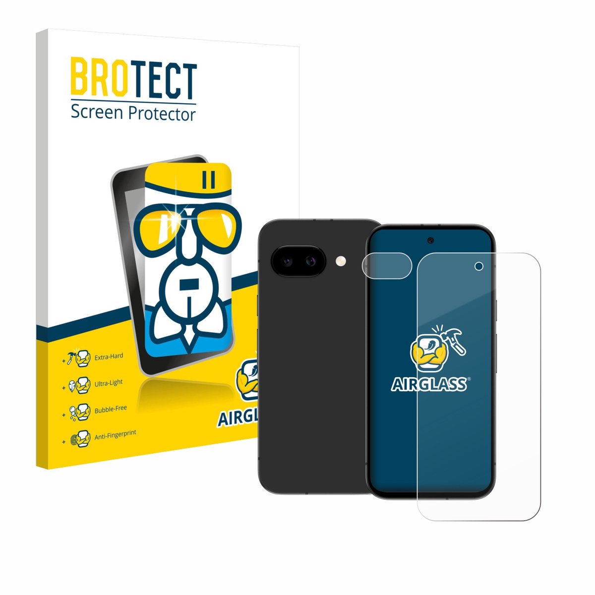 Screenprotector voor Google Pixel 9a (Voor+Camera) Beschermglas transparant
