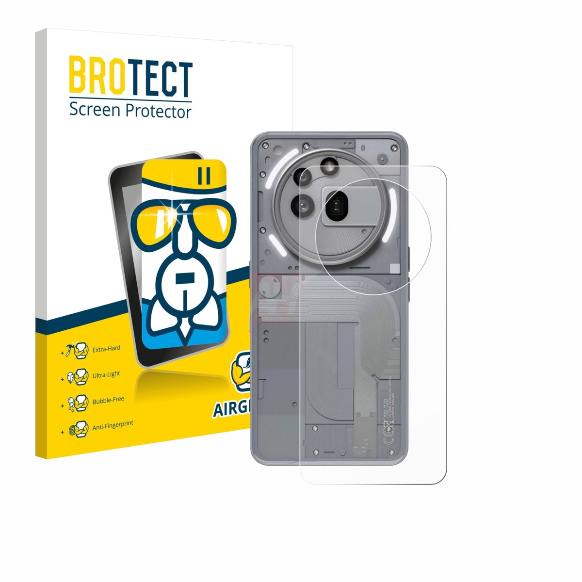 Screenprotector voor Nothing Phone (3a) Pro (Achterkant) Beschermglas transparant