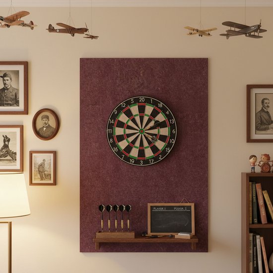 Dartbord bescherming - 6-delig - 60x90 cm - zwart — afbeelding 3