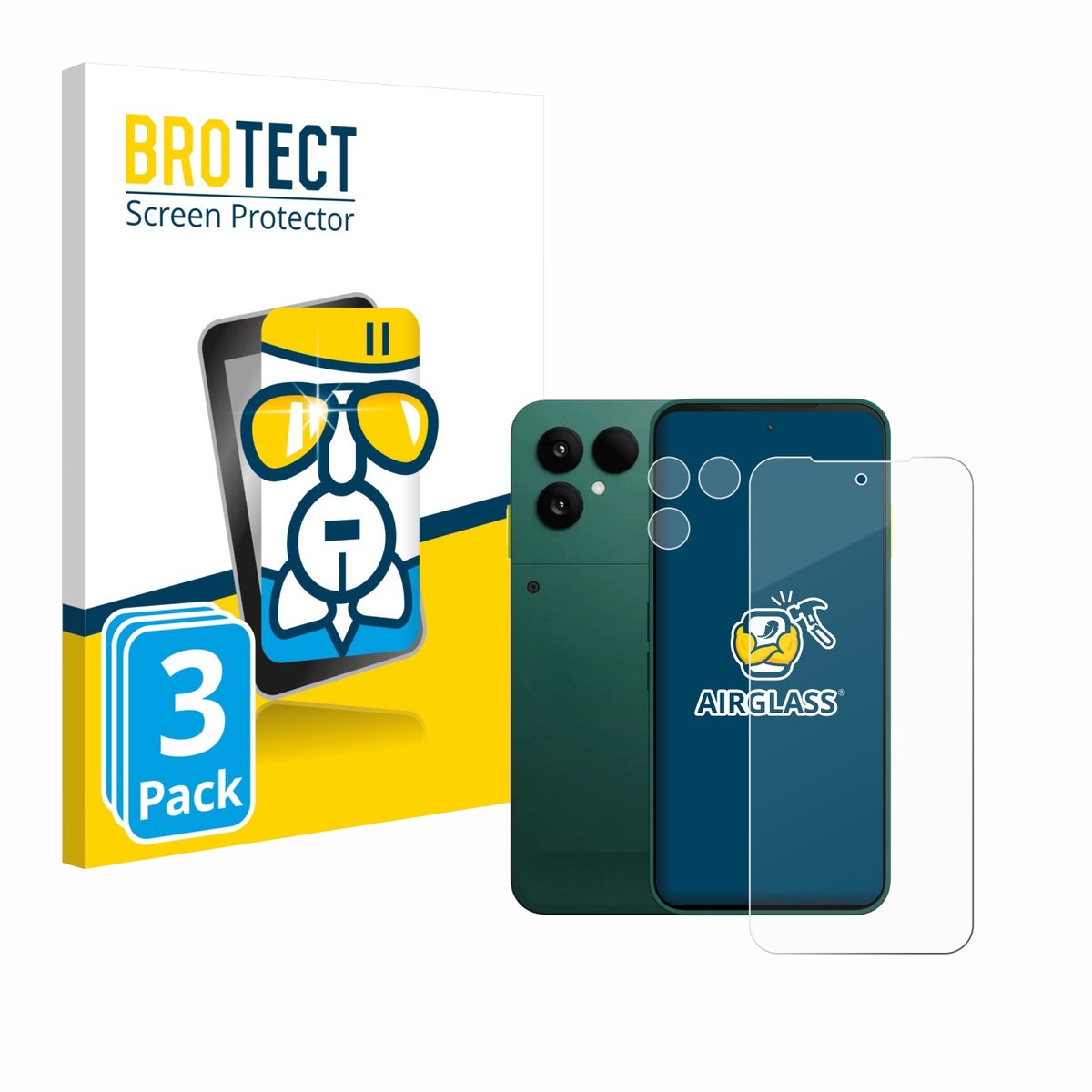 Screenprotector 3 Stuks voor Fairphone 6 (Voor+Camera) Beschermglas transparant