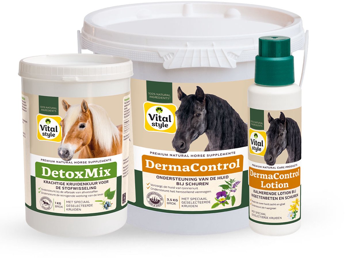 Vitalstyle Kriebel Bundel - Paarden Supplement - Het Startpakket bij Kriebels in de Zomer - voor een Schone start - Ondersteunt bij Schuren