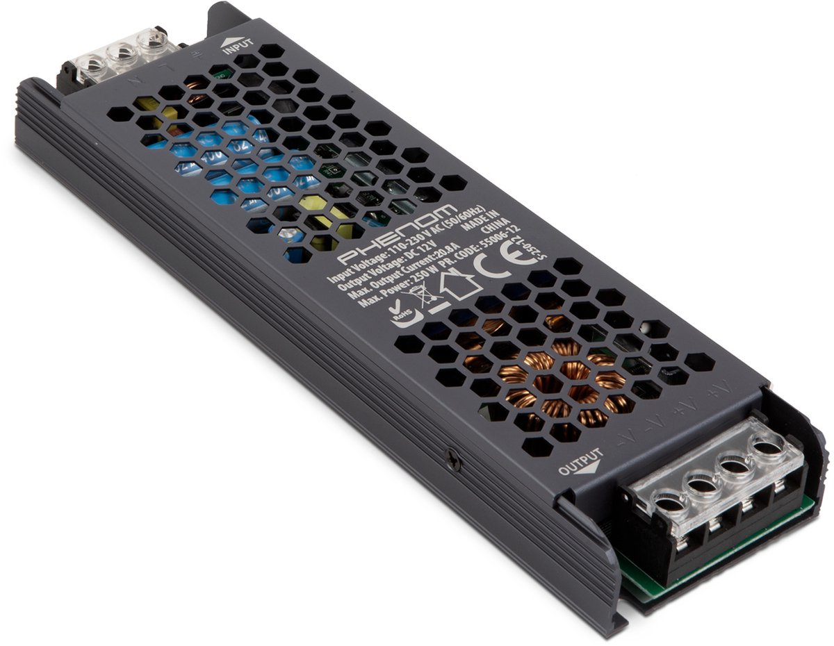 LED Voeding – Transformator – Voor o.a. LED Strip - Gestabiliseerde Netwerkvoeding Transformator 12V DC 20,8A - 250W - Geschikt voor LED-Verlichting en Industriële Toepassingen [55006-12] [55006-12]