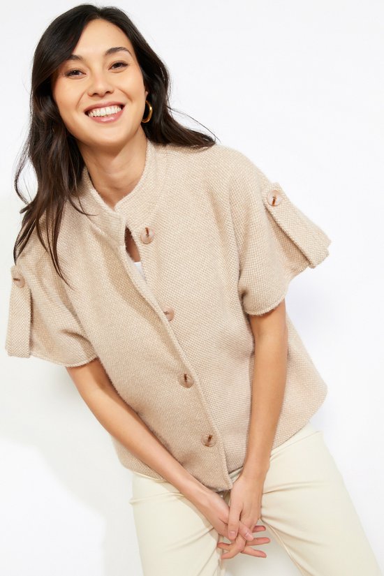 Beige truien met Korte mouwen en knopen kopen? ✔️ Tot 60% korting