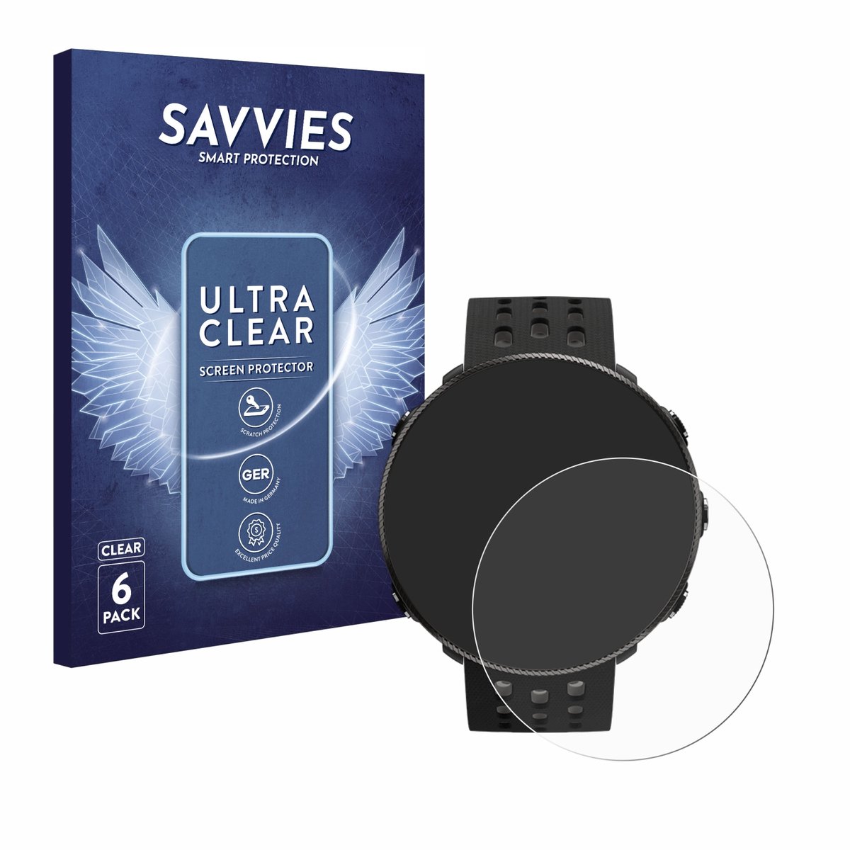 Savvies - Screenprotector voor Polar Vantage M2 - Folie Beschermfolie transparant 6 Stuks