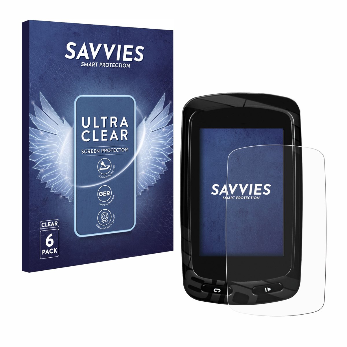 Savvies - Screenprotector voor Garmin Edge 810 - Folie Beschermfolie transparant 6 Stuks