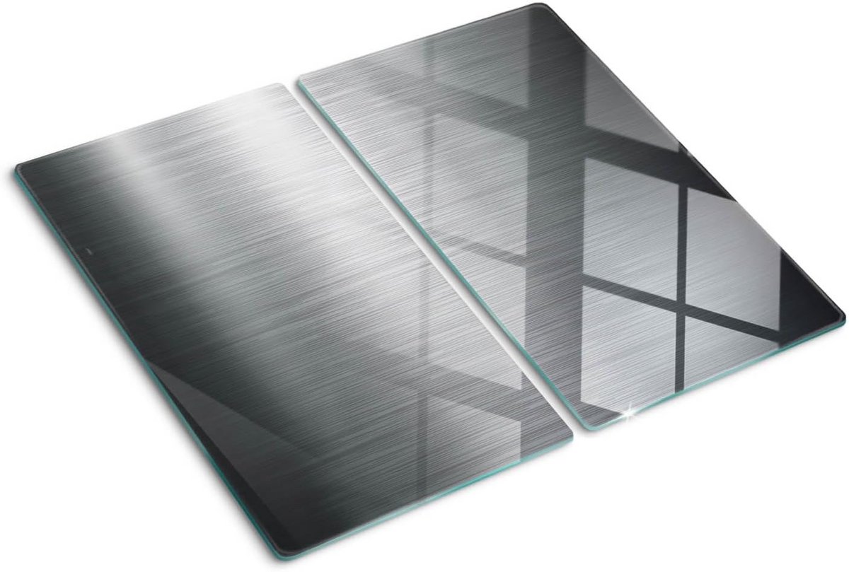 Hittevast Glazen Snijplank en Kookplaatbeschermer 2x30x52cm Antislip