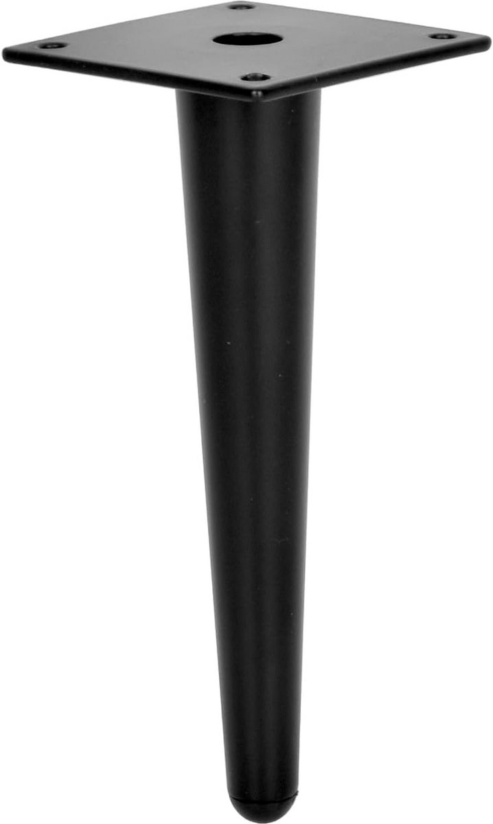 Set van 4 Rechte Metalen Meubelpoten Zwart - 18 cm Hoogte voor Kast, Bank of Tafel