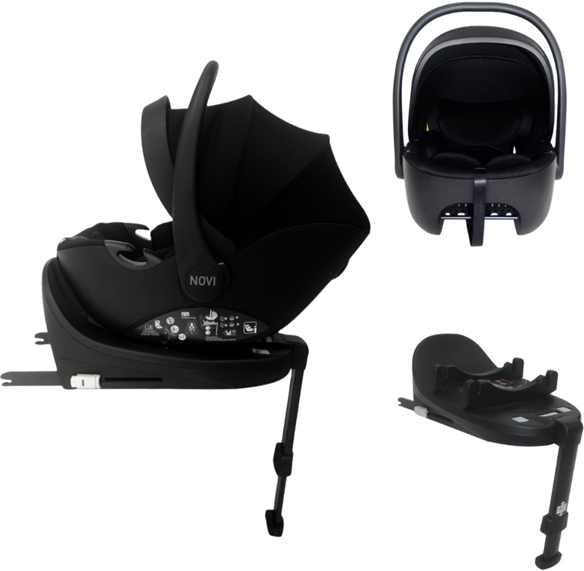 Novi Jacky Pro 360 V2 Autostoel I-Size 0-87 cm – Inclusief Isofix Base – 360° Draaibaar – Groep 0+
