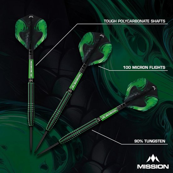 Professionele Dartpijlen 90% Tungsten Zwart Groen — afbeelding 3