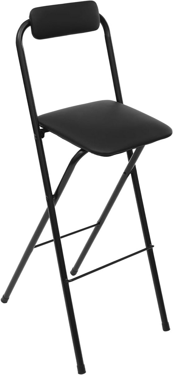 Set van 2 Opvouwbare Barkrukken met Rugleuning - 75 cm Zithoogte - Ruimtebesparend