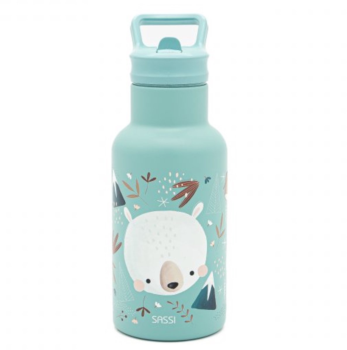Sassi Junior - Isotherme rvs kinderfles (350 ml) - dieren - Blauw