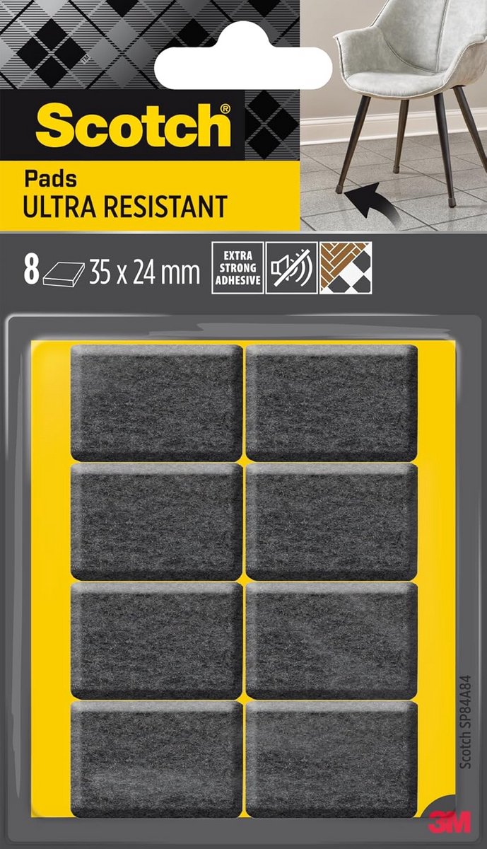 Zelfklevende Viltglijders Meubelbeschermers Sterk - Viltpads voor Vloerprotectie (8 stuks, 35x24mm)