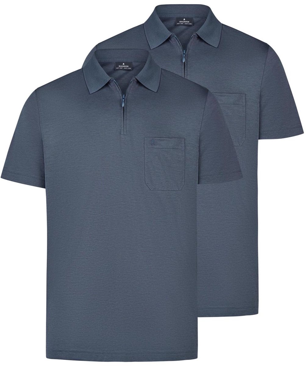 RAGMAN Heren poloshirt 2 pack Basic