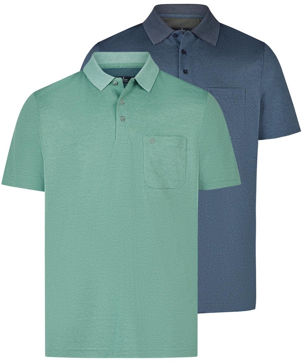 RAGMAN Heren poloshirt 2 pack Basic