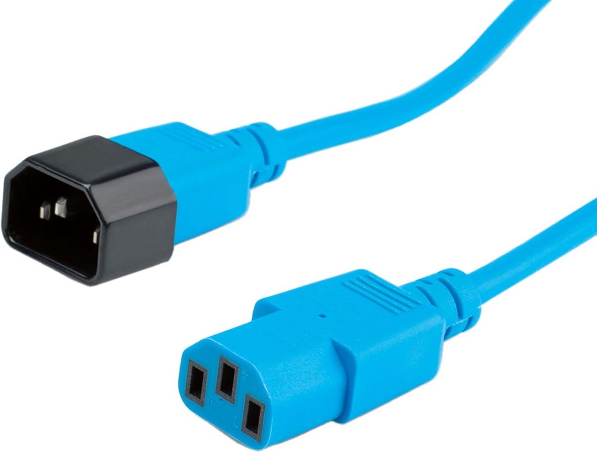 Apparaataansluitkabel C14 naar C13 Blauw 0,8 Meter