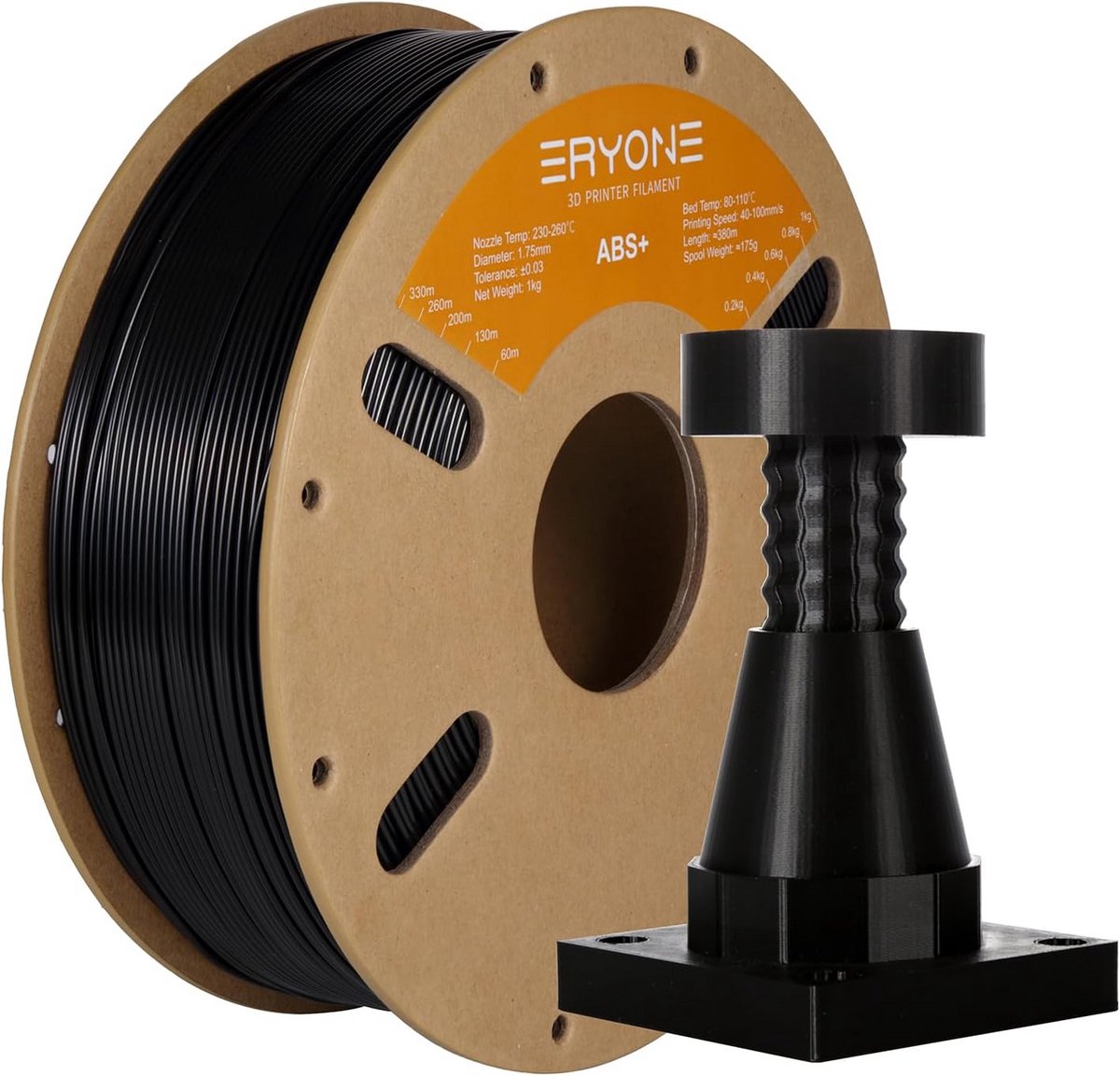 ABS Plus Filament 1.75mm voor 3D Printers, 1kg Zwart