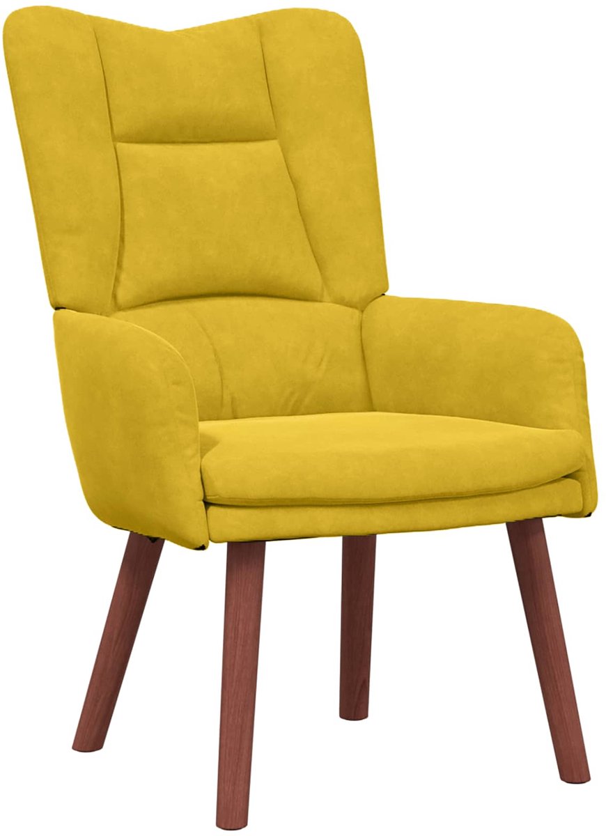 vidaXL Fauteuil - Geel - 63 - x - 67 - x - 94 - cm - Fluweel