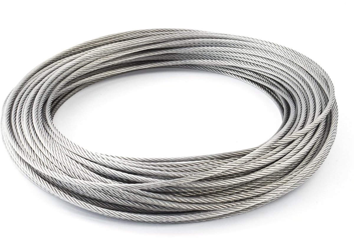 7x7 RVS Staalkabel Draad 25 Meter 1mm Dikte Zuurvast V4A