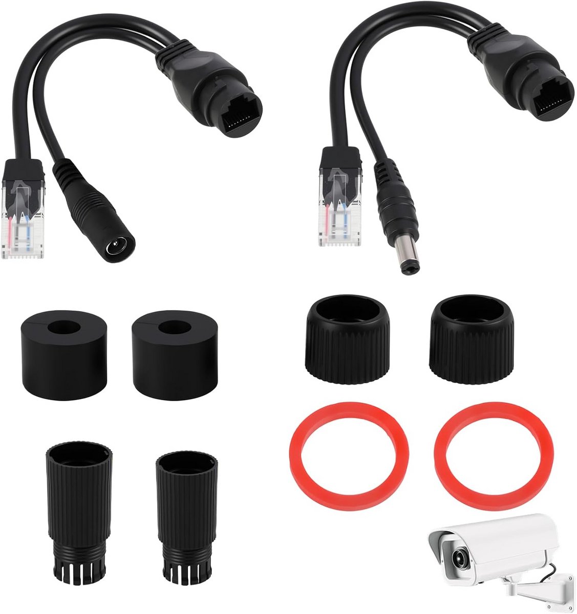 Passieve POE Injector en Splitter Set voor 12V Netwerkapparatuur