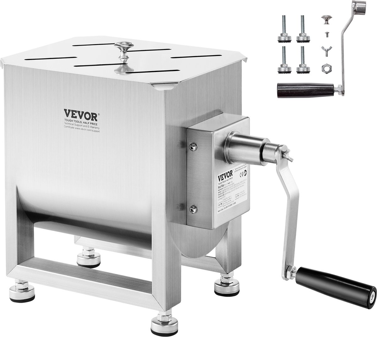 VEVOR Vleesmixer Handmatig 15l Mengmachine voor Vleesverwerking Gehakt