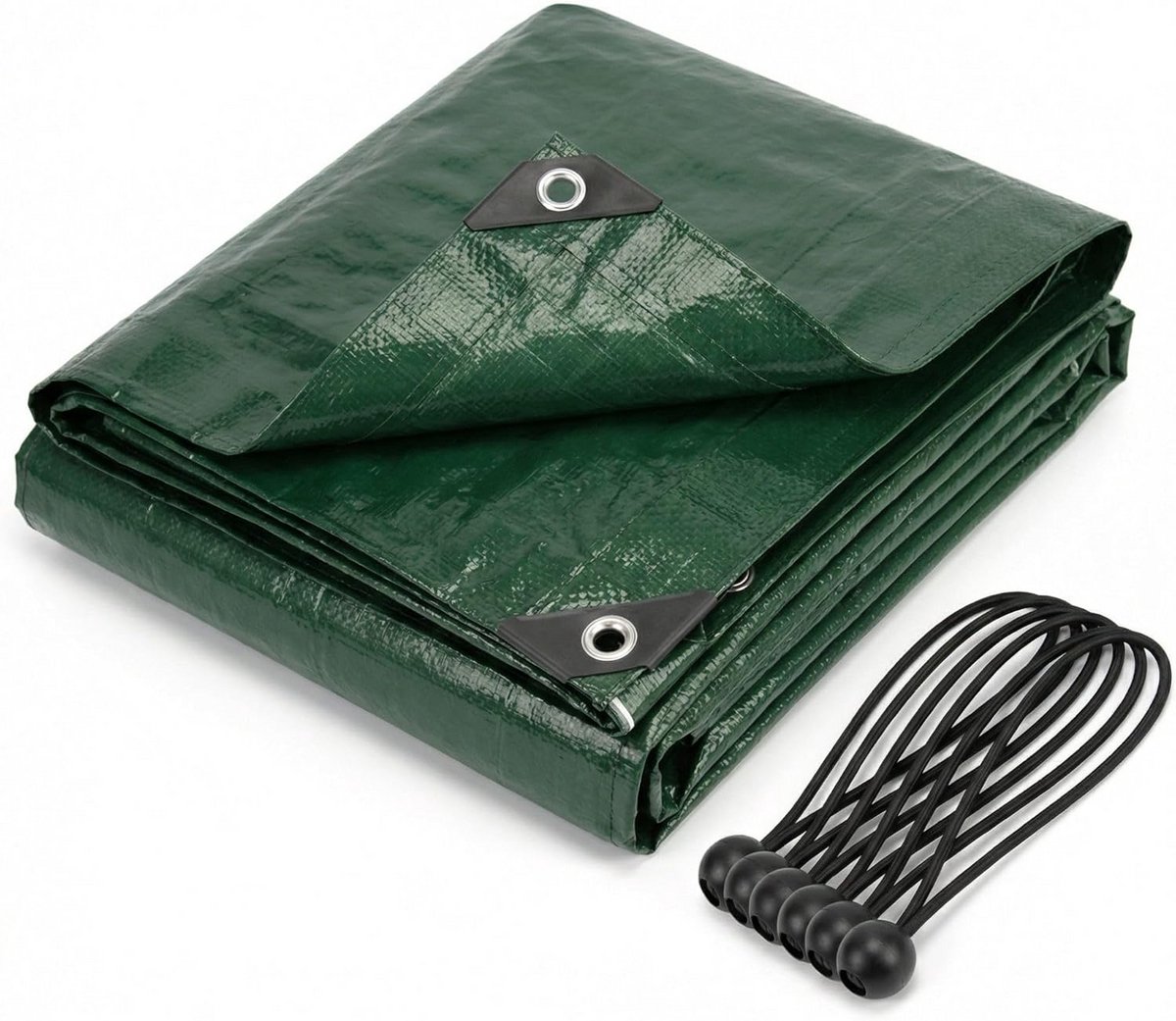 Waterdicht Afdekzeil Groen 2x3m - Scheurvast Presil met Oogjes en Spanners (200 g/m²)