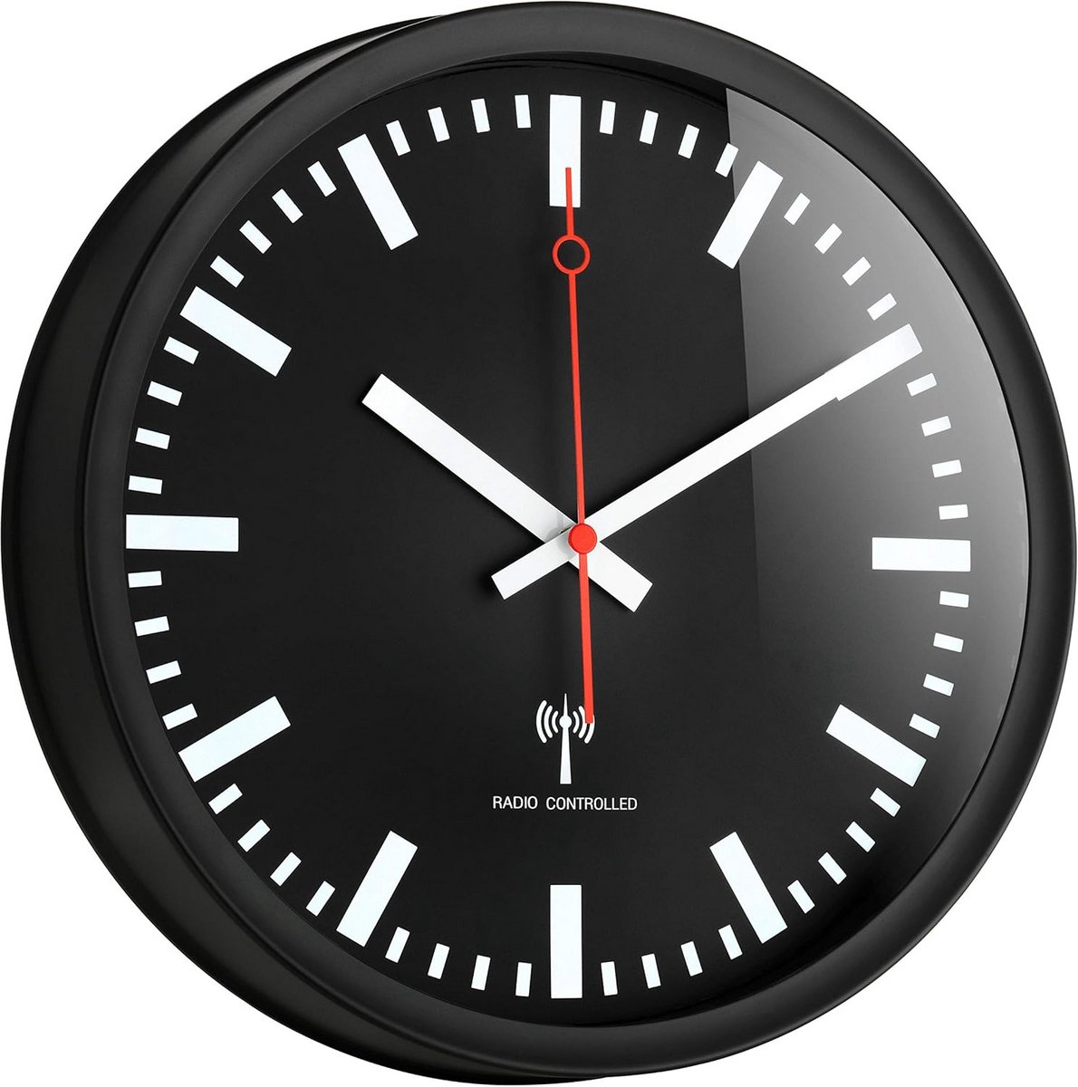 Stille Radio Wandklok Zwart - Met Nauwkeurige Tijdsaanduiding en Sweep Uurwerk