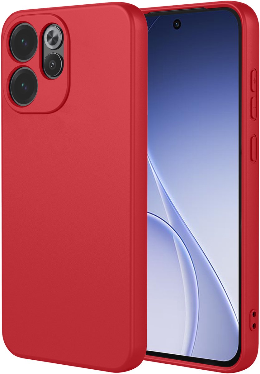 MobyDefend Hoesje - Geschikt voor Oppo Reno15 Pro - Matte Siliconen Backcover - Framboosrood