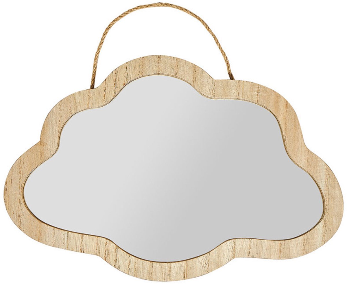 Ostaria Wandspiegel wolk - decoratieve spiegel - naturel - MDF - 36 x 20 cm