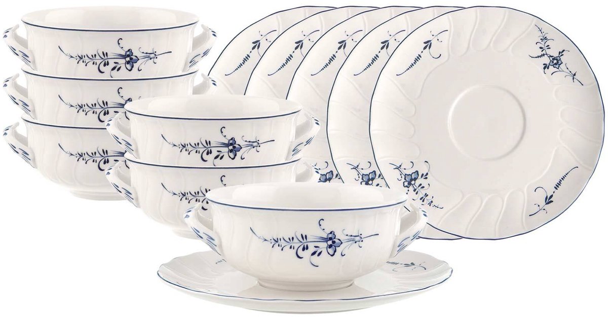 Suppentassen mit Untertassen Vieux Luxembourg 260 ml Set van 6
