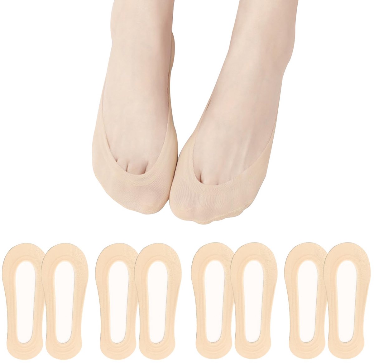 Onzichtbare Damsokken - Antislip Korte Sokken - Geschikt voor Hoge Hakken
