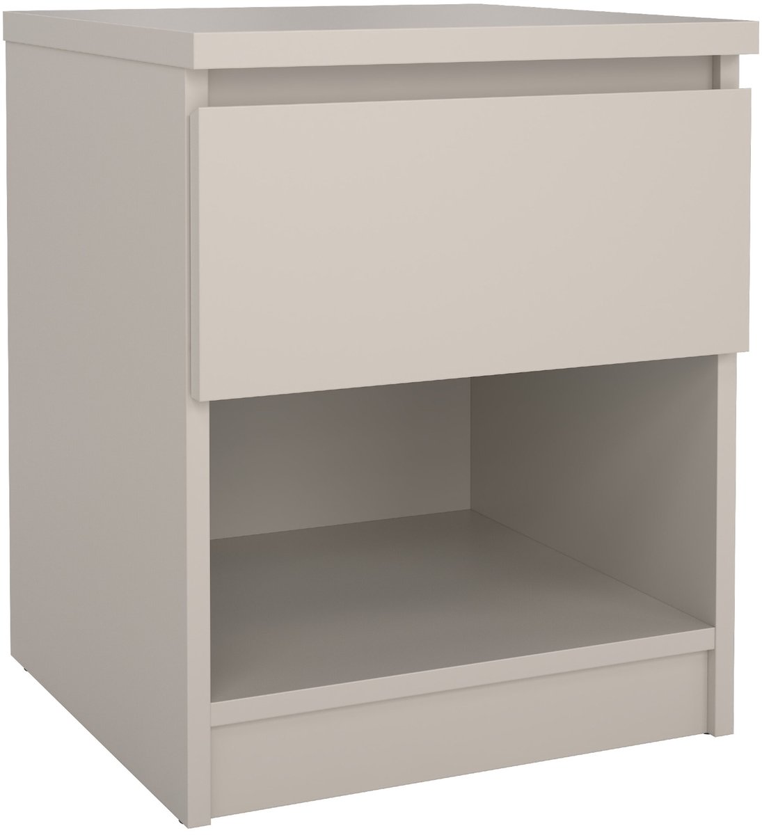 Nachtkastje Luna - Taupe - Lade & Open Vak - Compact Slaapkamerkastje