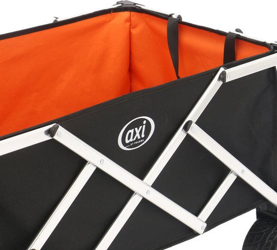 AXI SB151 Opvouwbare Bolderwagen Aluminium - Zwart/oranje - Met Trekstang, Remmen en Hoes - 100 kg Draagvermogen - Eenvoudig mee te nemen van Merkloos — afbeelding 3
