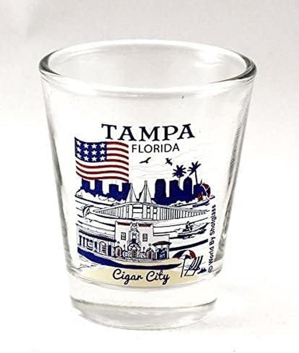 Souvenir Shotglas Tampa Florida - Verzamelobject Stadscollectie