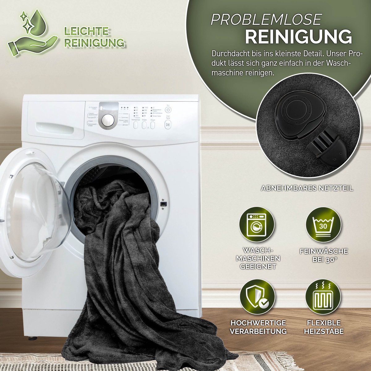 DWD Warmtedeken Pluche 160x120 cm met Automatische Uitschakeling - afbeelding 2