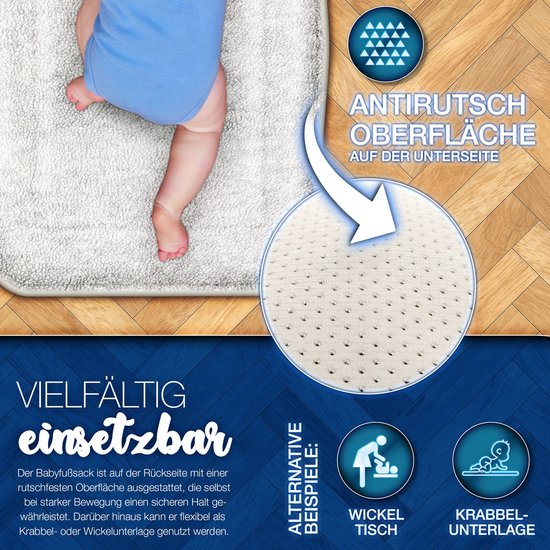 Voetenzak beige-wit, 95 x 50 cm., kinderwagen voetenzak, wintervoetenzak van Baninni — afbeelding 5