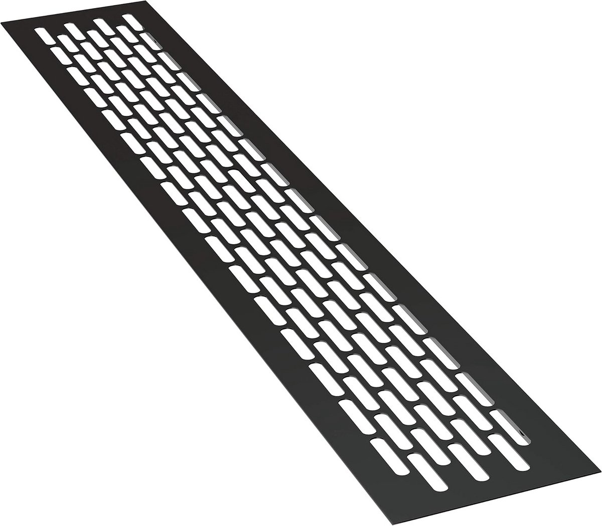 Ventilatierooster Aluminium - Afvoerluchtrooster Rechthoekig - Meubels Afdekken - Gepoedercoat Oppervlak - 80 x 8 cm - Zwart