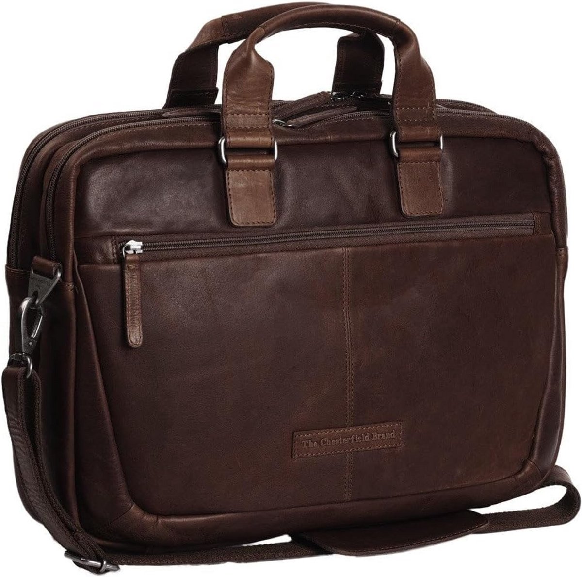 Leren laptoptas schoudertas voor heren en dames