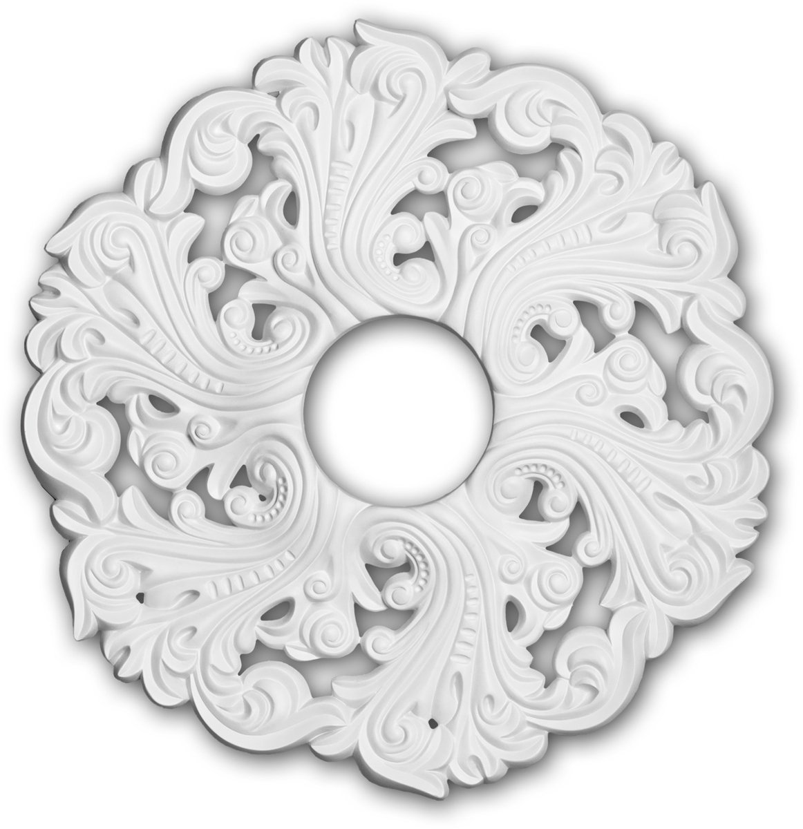 Plafond Rozet 156003 Profhome plafond centrum Sierelement rococo barok stijl wit Ø 52 cm