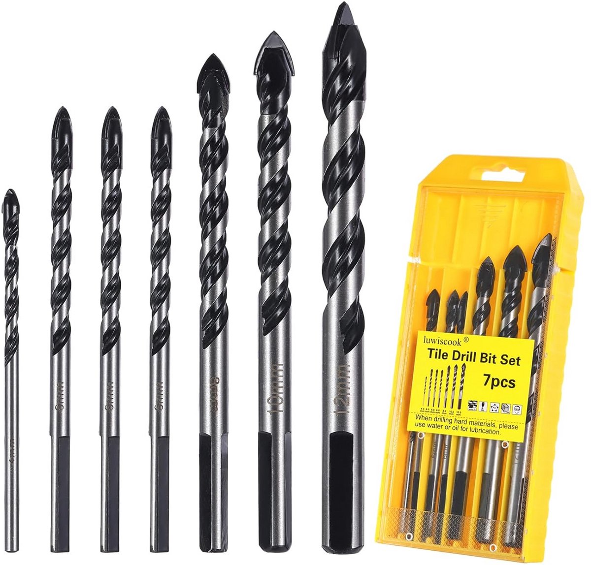 7-delige Professionele Multimateriaal Boorset voor Tegels, Beton, Glas en Hout