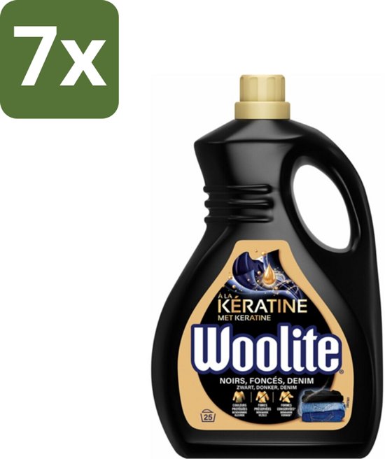 Woolite Wasmiddel Black met Keratine 25 wasbeurten 1,5 liter - Bulkverpakking - 7 stuks