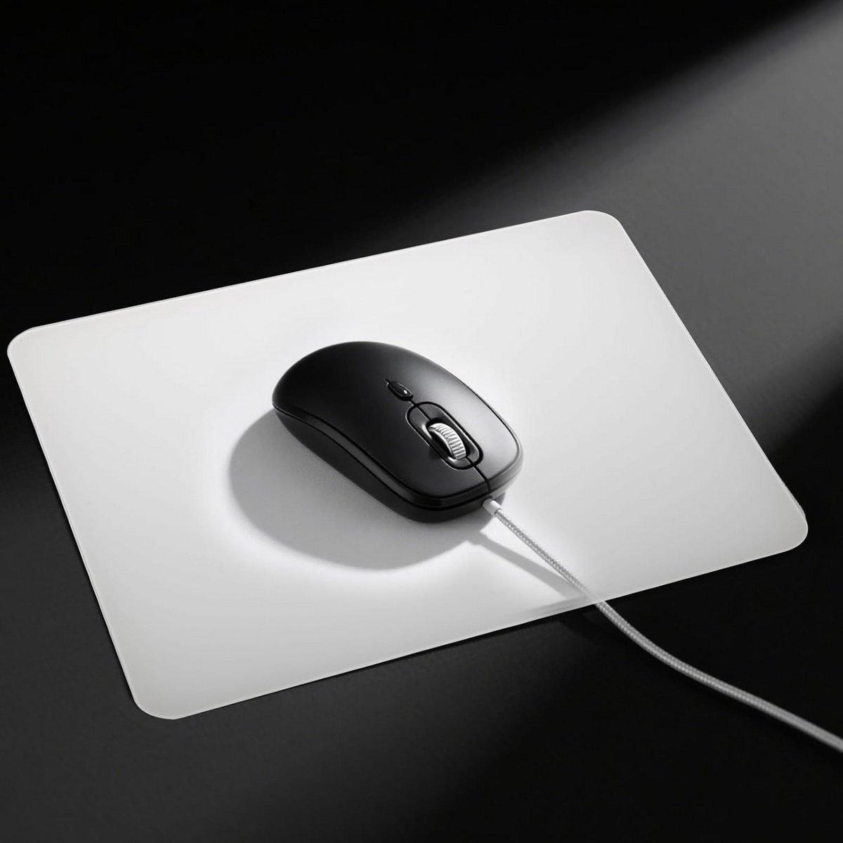 Krasbestendige Glazen Muismat voor Gaming en Werk - Antislip en Snel