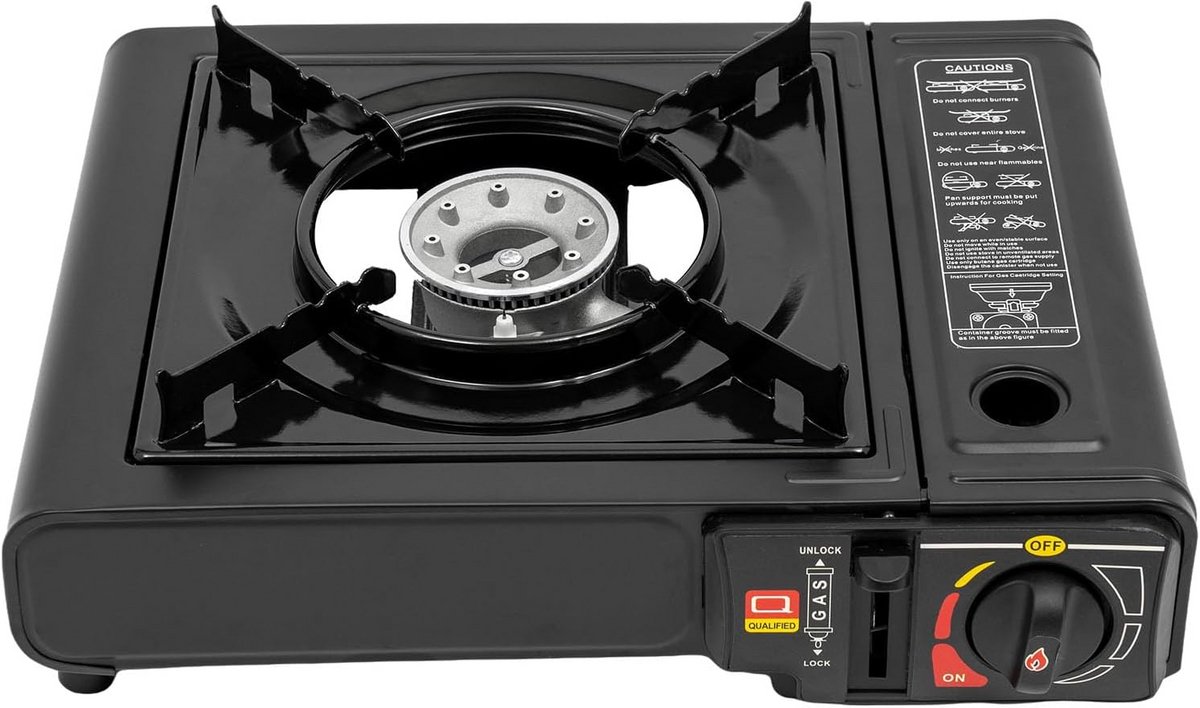 Draagbare Camping Gasbrander met 1 Vlam - Ideaal voor Buiten Koken